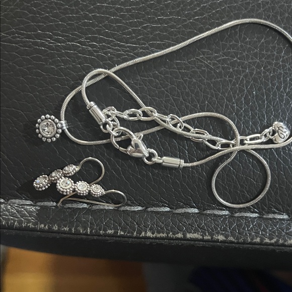 Brighton twinkle Silver tone Necklace and Earring Set - Picture 2 of 4